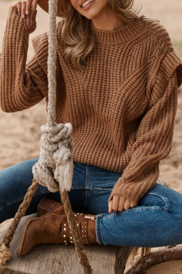 Stilla | Rundhalset Pullover Patchwork, Blød, Elegant og Holdbar