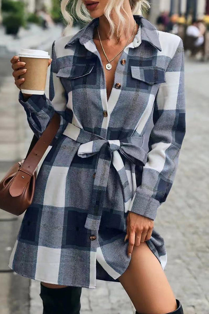 Stilla | Gade Elegant Plaid Patchwork Frenulum Nedfoldet Krave Ydertøj