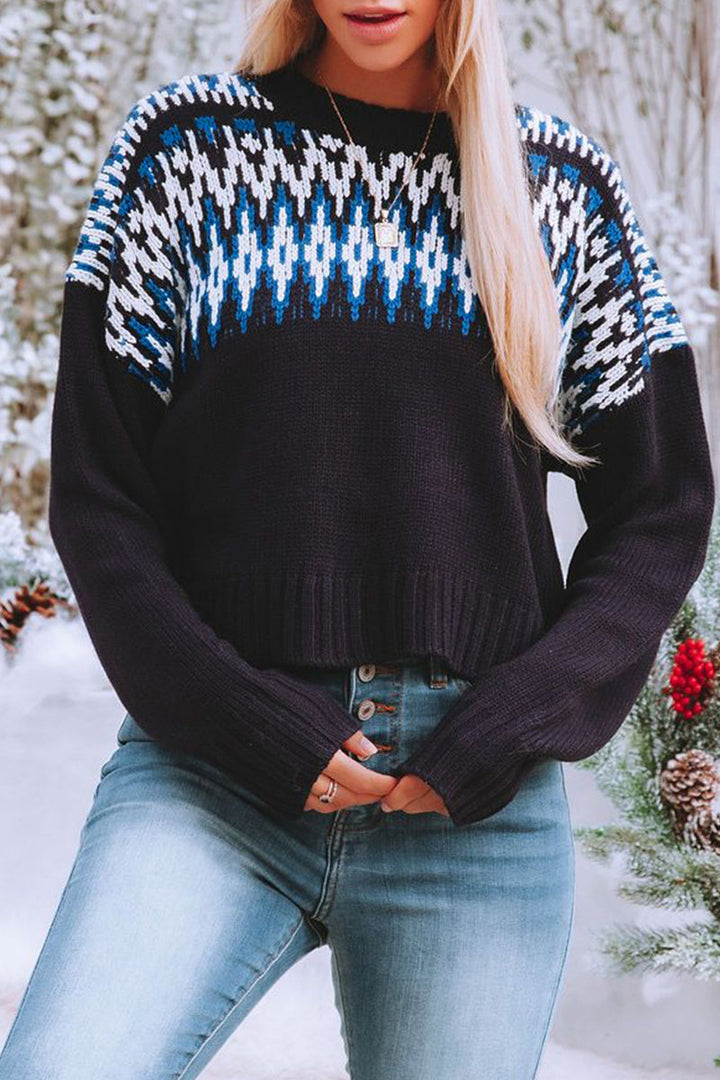 Stilla | Street Geometrisk Patchwork O Hals Toppe