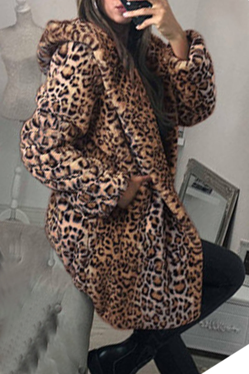 Stilla | Casual Outdoor Tøj Med Hætteudskæring og Leopardmønster