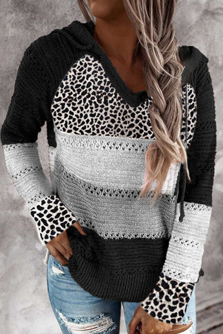 Stilla | Fashionabel hættetrøje med leopardmønster