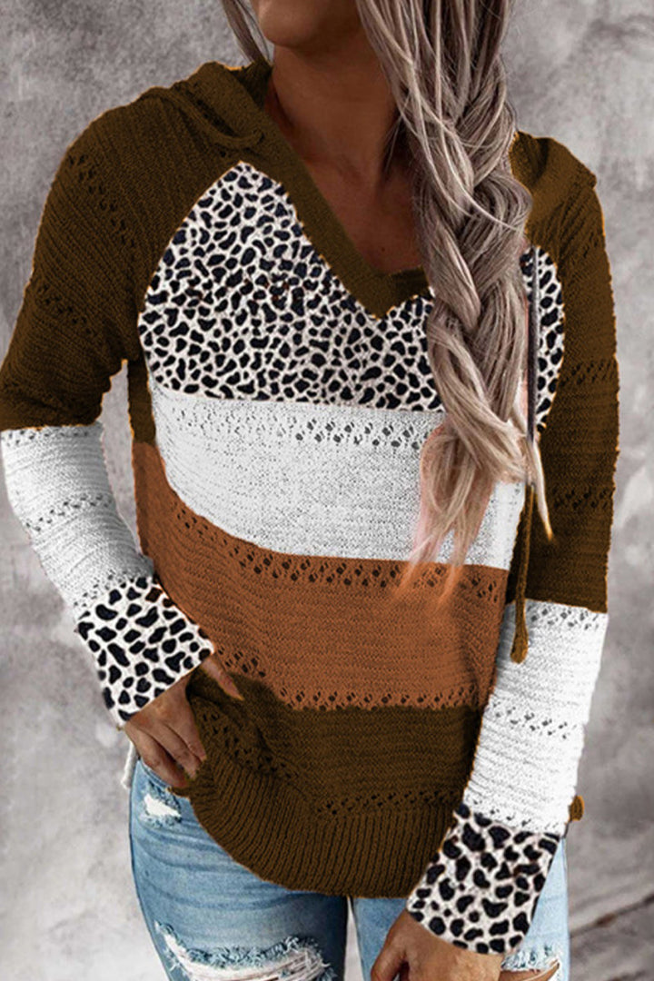 Stilla | Fashionabel hættetrøje med leopardmønster