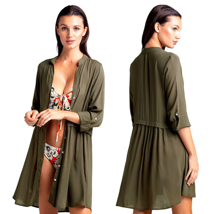 Dame Strandoverfrakke med fint chiffon og elegant snit Stilla