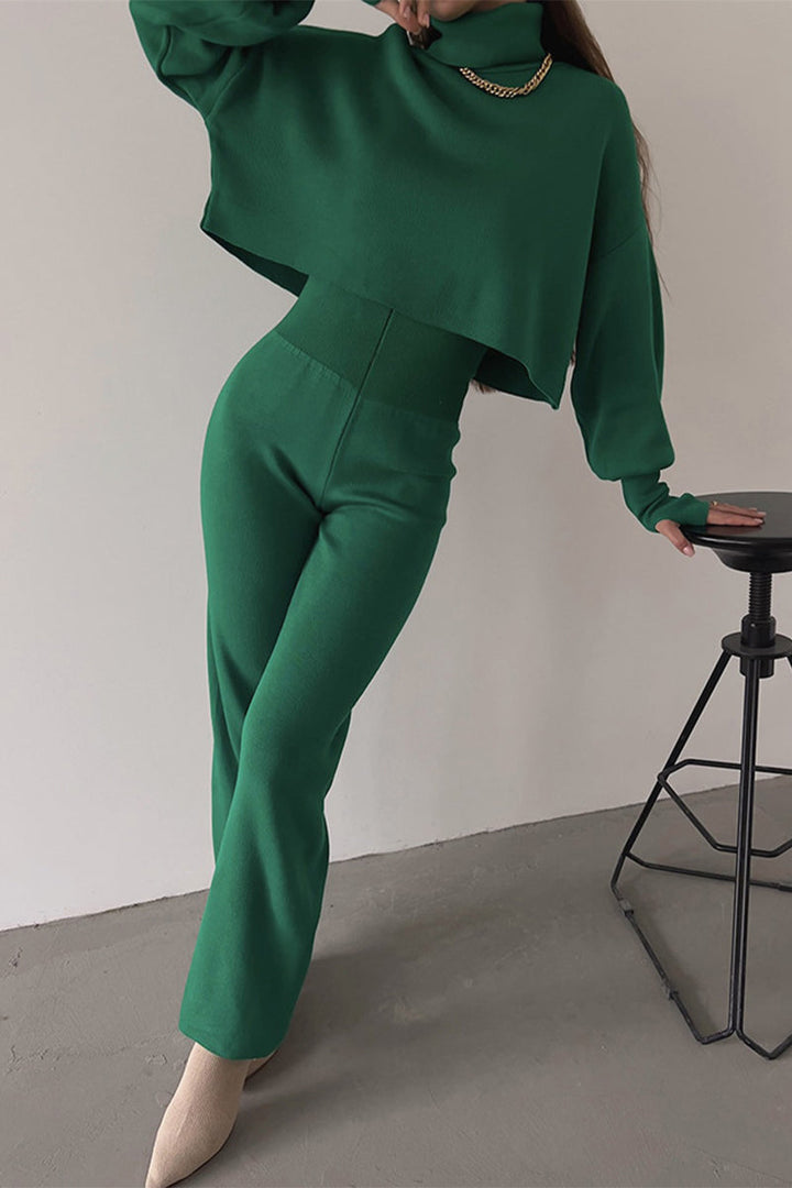 Stilla | Løs To Dele Trøje Med Turtleneck og Lange Ærmer, Ensfarvet