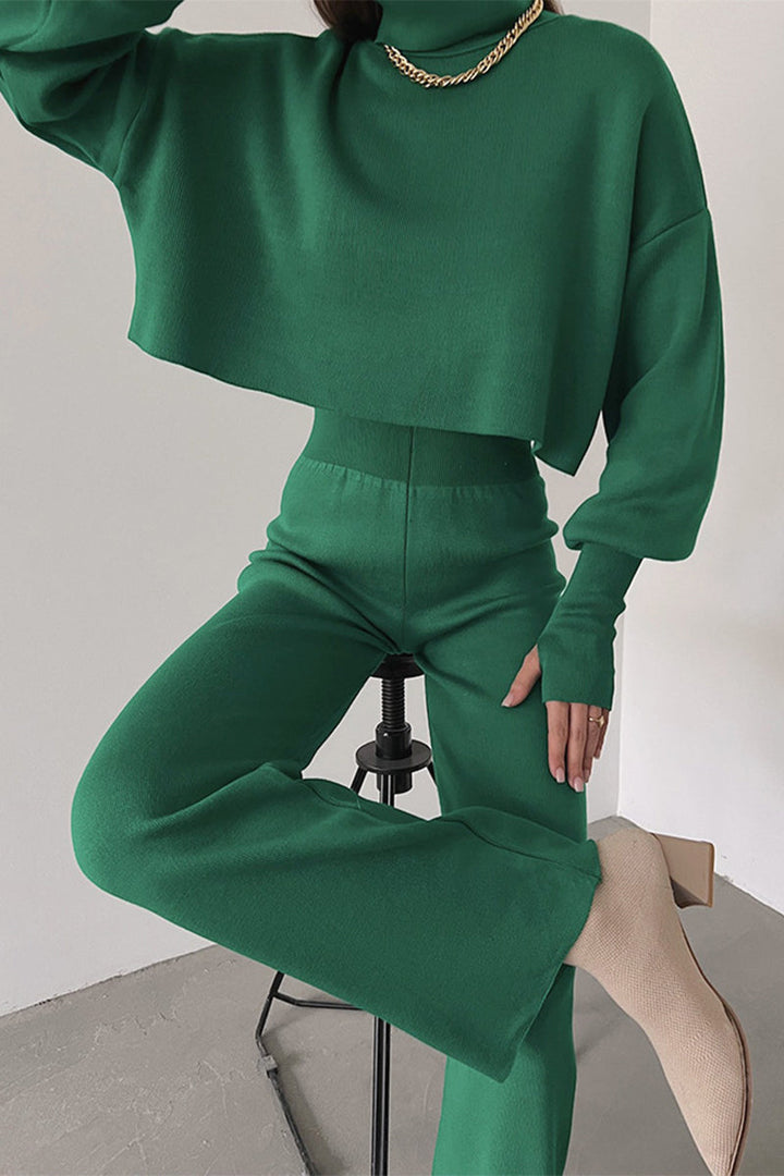Stilla | Løs To Dele Trøje Med Turtleneck og Lange Ærmer, Ensfarvet