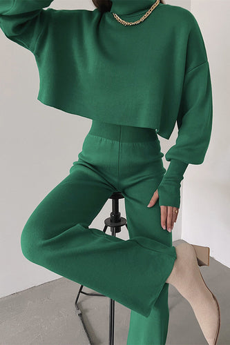 Stilla | Løs To Dele Trøje Med Turtleneck og Lange Ærmer, Ensfarvet