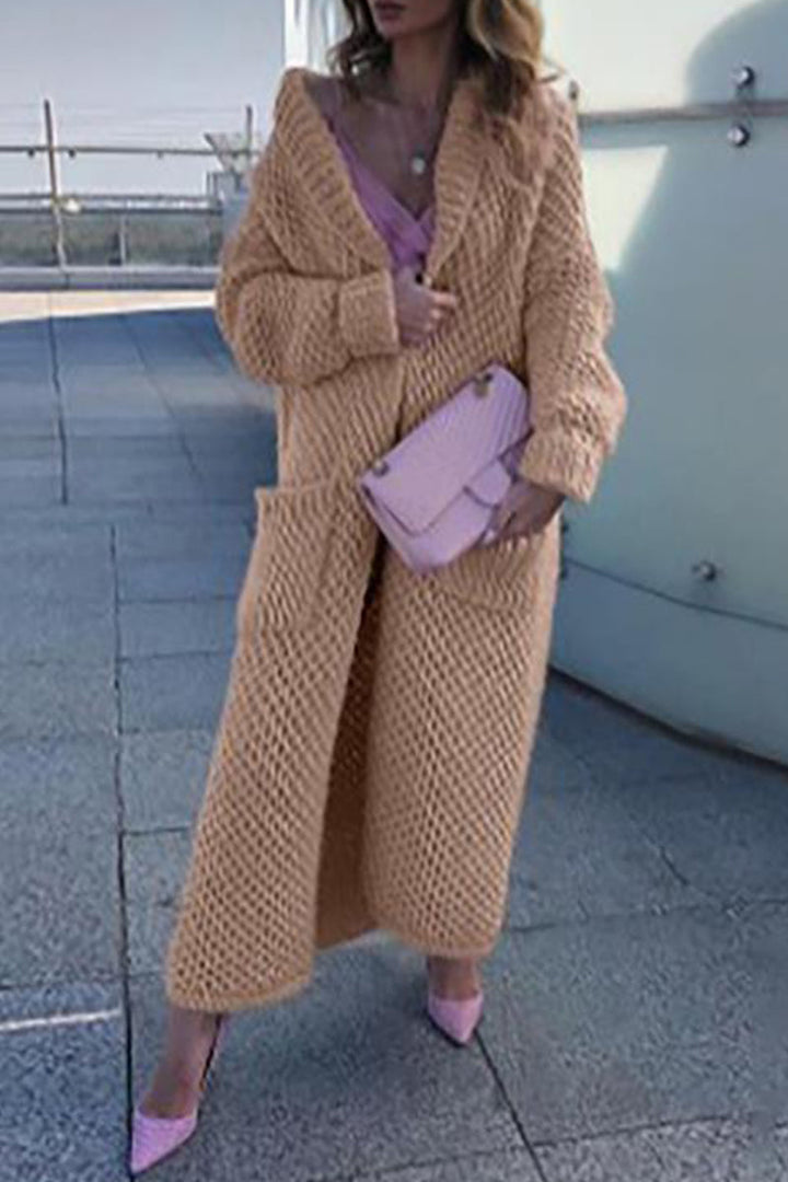 Stilla | Elegant Ensfarvet Pullover Med Strikjakke Krave