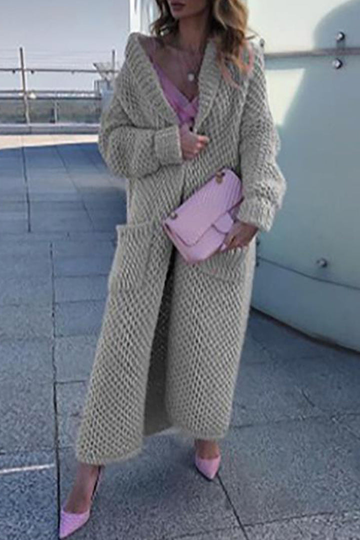 Stilla | Elegant Ensfarvet Pullover Med Strikjakke Krave