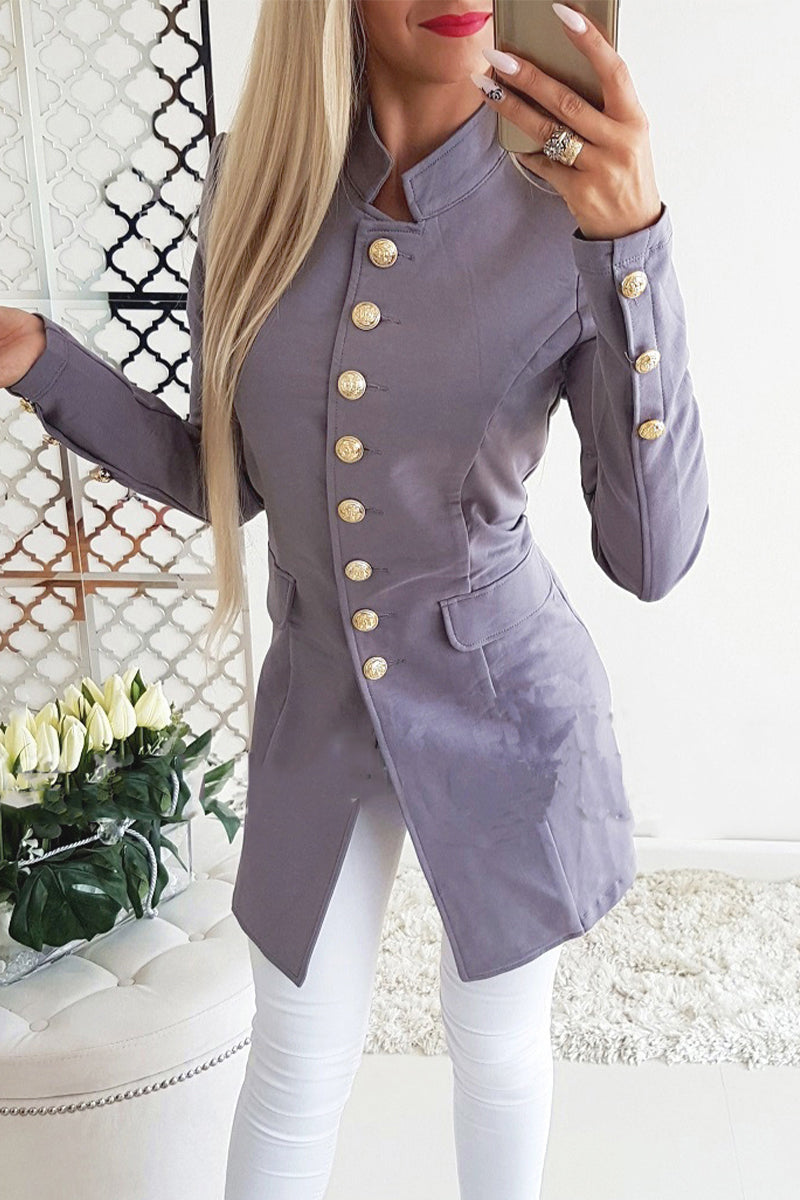 Stilla | Work Solid Patchwork Spænde Mandarin Krave Ydertøj