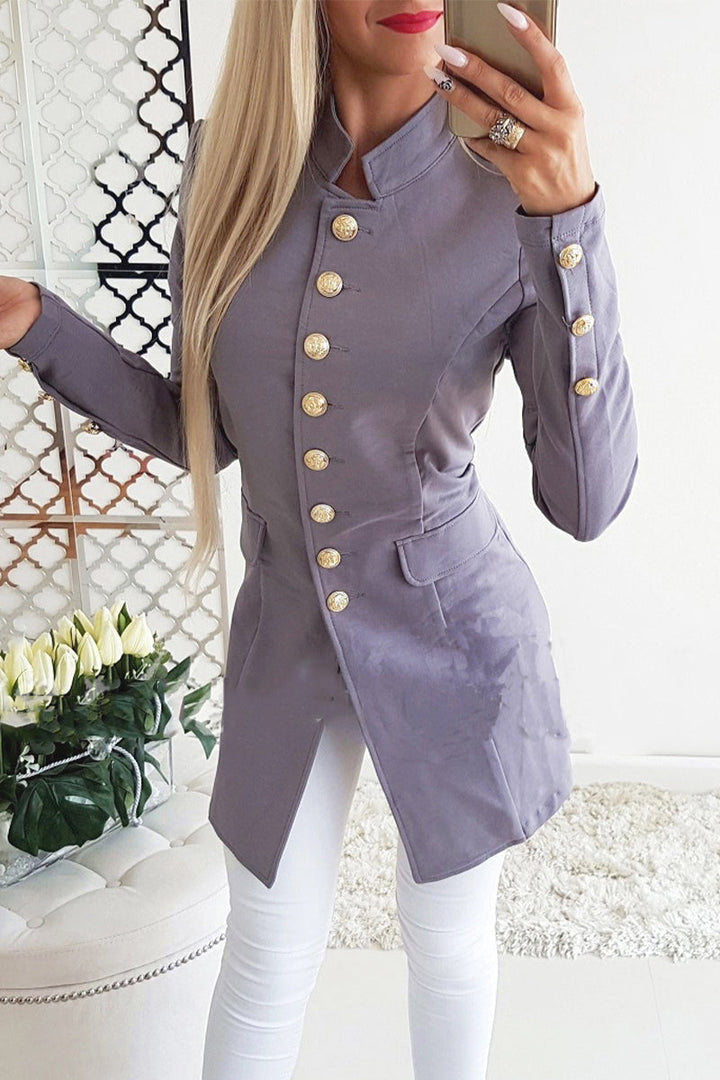 Stilla | Work Solid Patchwork Spænde Mandarin Krave Ydertøj