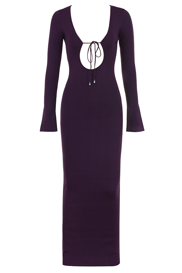 Stilla | Grape Ribstrikket Maxi Kjole