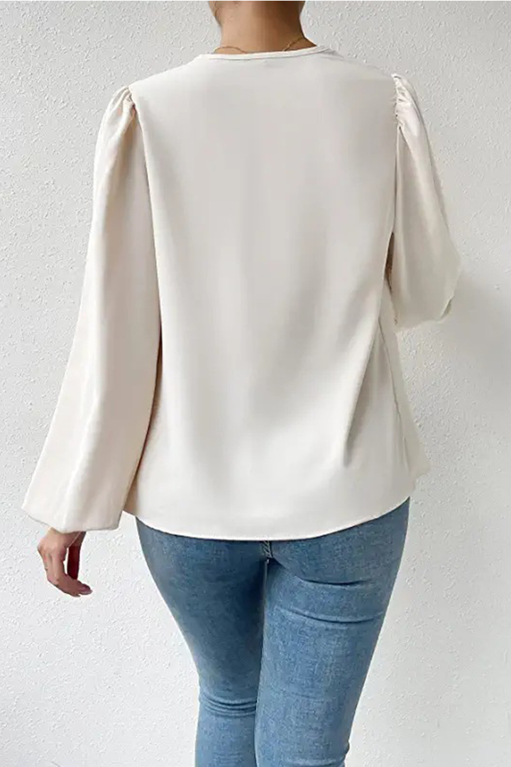 Stilla | Patchwork-Overshirt med Rundhalet og Enkel Design