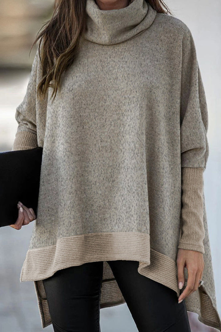 Stilla | Lette overdele med rullekrave i ensfarvet patchwork