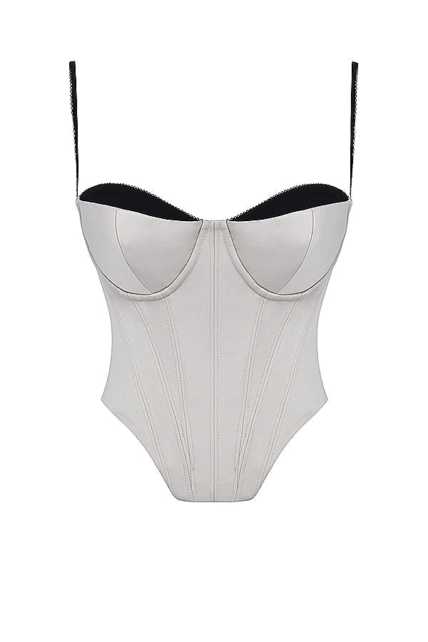 Stilla | Bøjlekorset Af Beige Satin