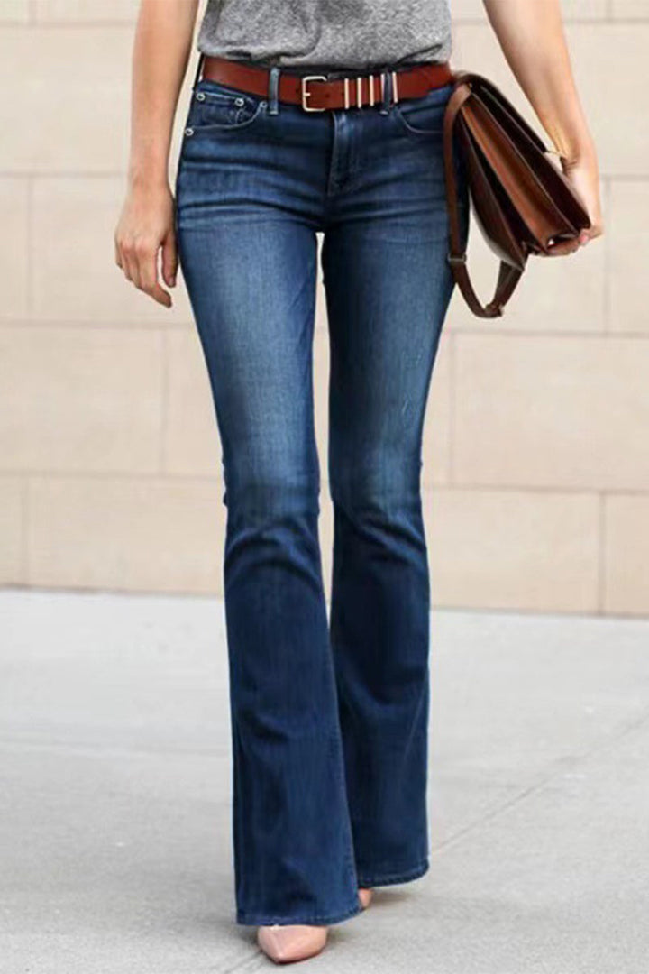 Stilla | Street Solid Ripped Høj Talje Straight Denim Jeans