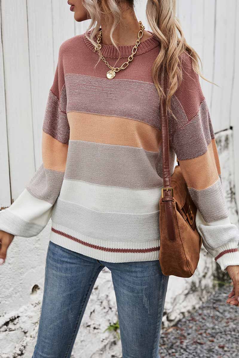 Stilla | Løs Stribet Rundhals Pullover