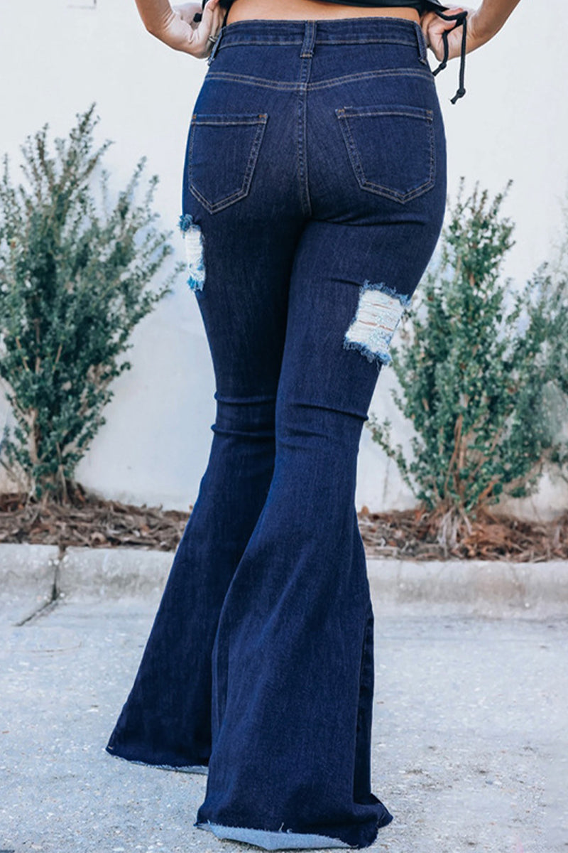 Stilla | Afslappet Street Solid Rivet Regular Denim Jeans