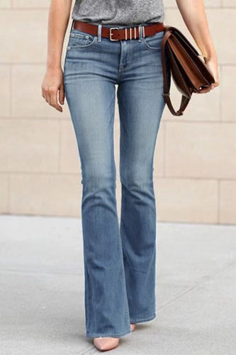 Stilla | Street Solid Ripped Høj Talje Straight Denim Jeans