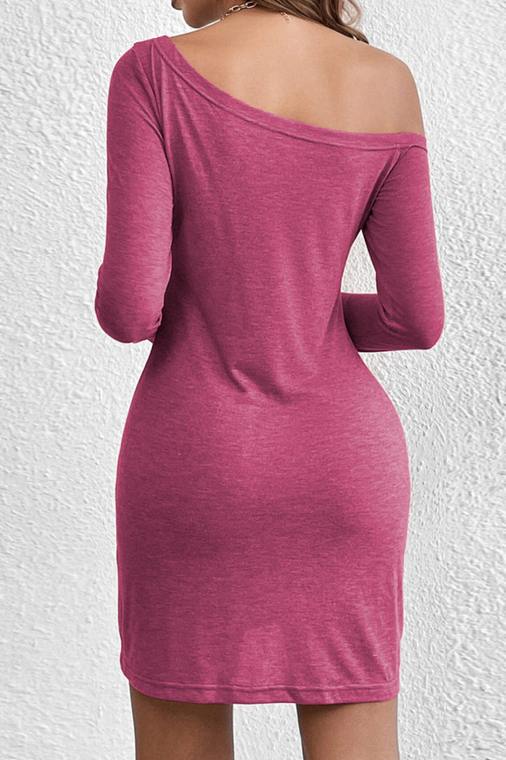 Stilla | Afslappet Solid Solid Color Skrå Krave A-linje Kjoler