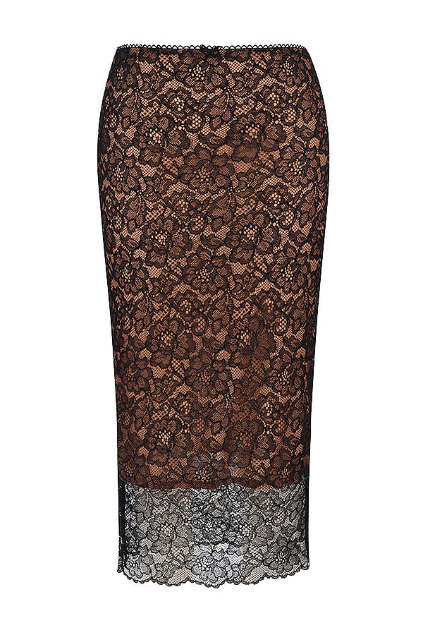 Stilla | Sort Blonde Cami Top Med Midi Nederdel