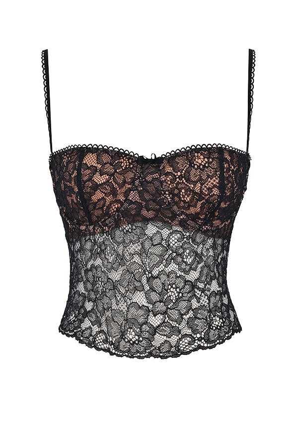 Stilla | Sort Blonde Cami Top Med Midi Nederdel