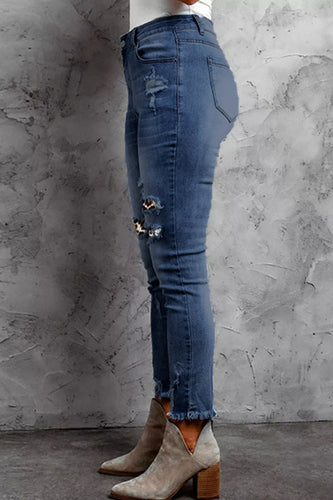 Stilla | Afslappet Patchwork Gør Gamle Almindelige Denim Jeans