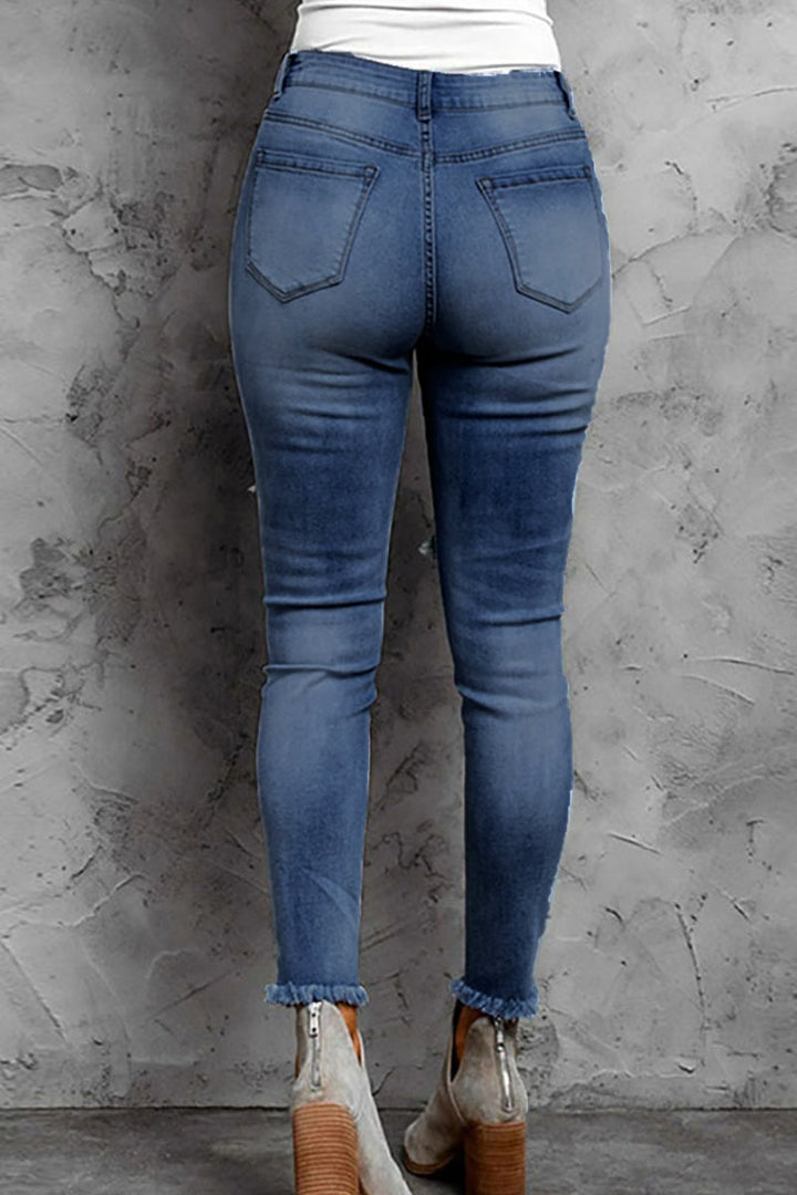 Stilla | Afslappet Patchwork Gør Gamle Almindelige Denim Jeans