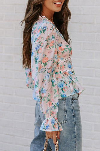 Stilla | Afslappet Sweet Print Tryk V-hals Toppe
