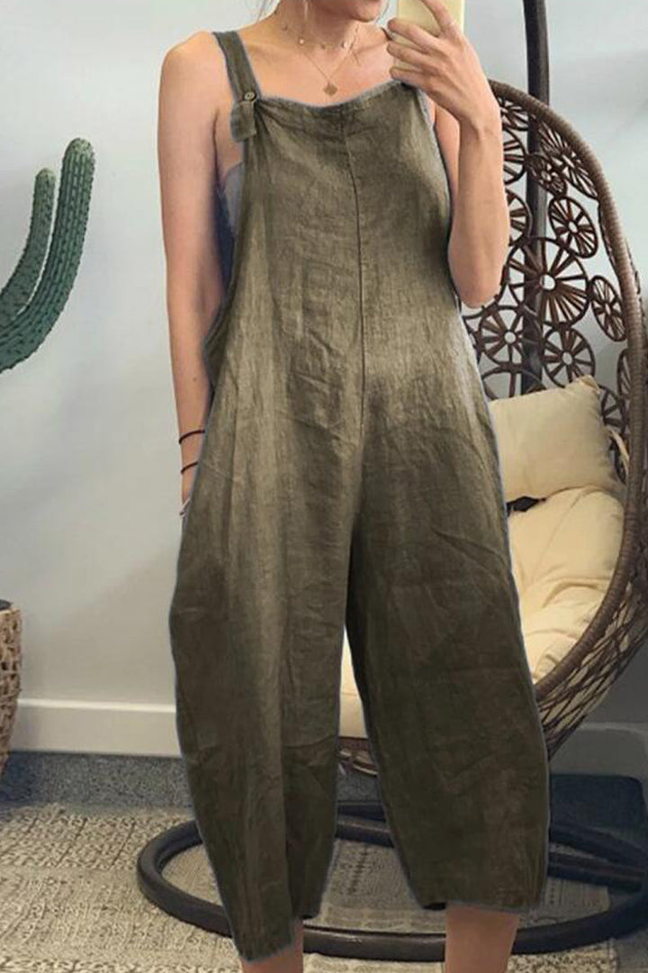 Stilla | Enkel Casual Patchwork Dungaree med Ensfarvet Firkantet Udsnit