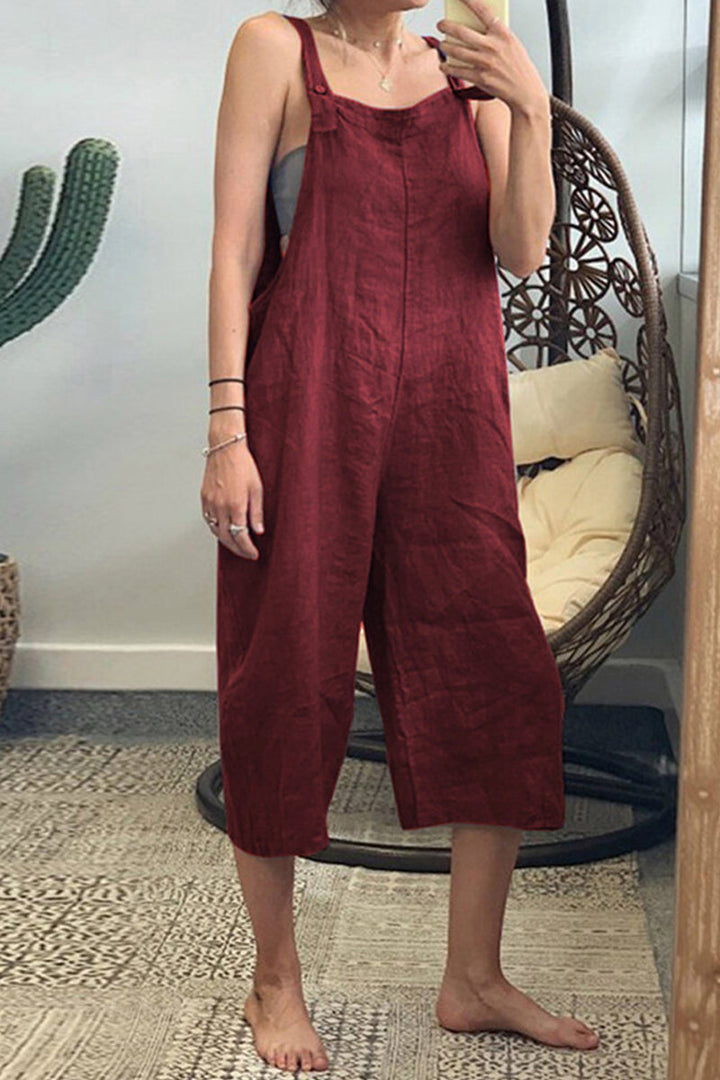 Stilla | Enkel Casual Patchwork Dungaree med Ensfarvet Firkantet Udsnit