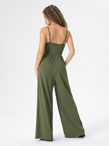 Stilla | V-hals Jumpsuit Med Brede Ben