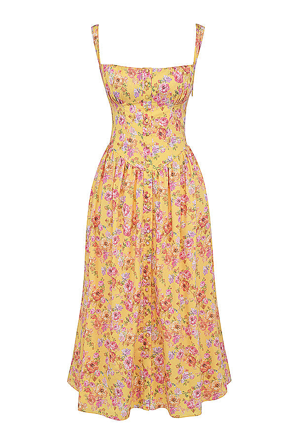 Stilla | Blomstret Let Midi Solkjole