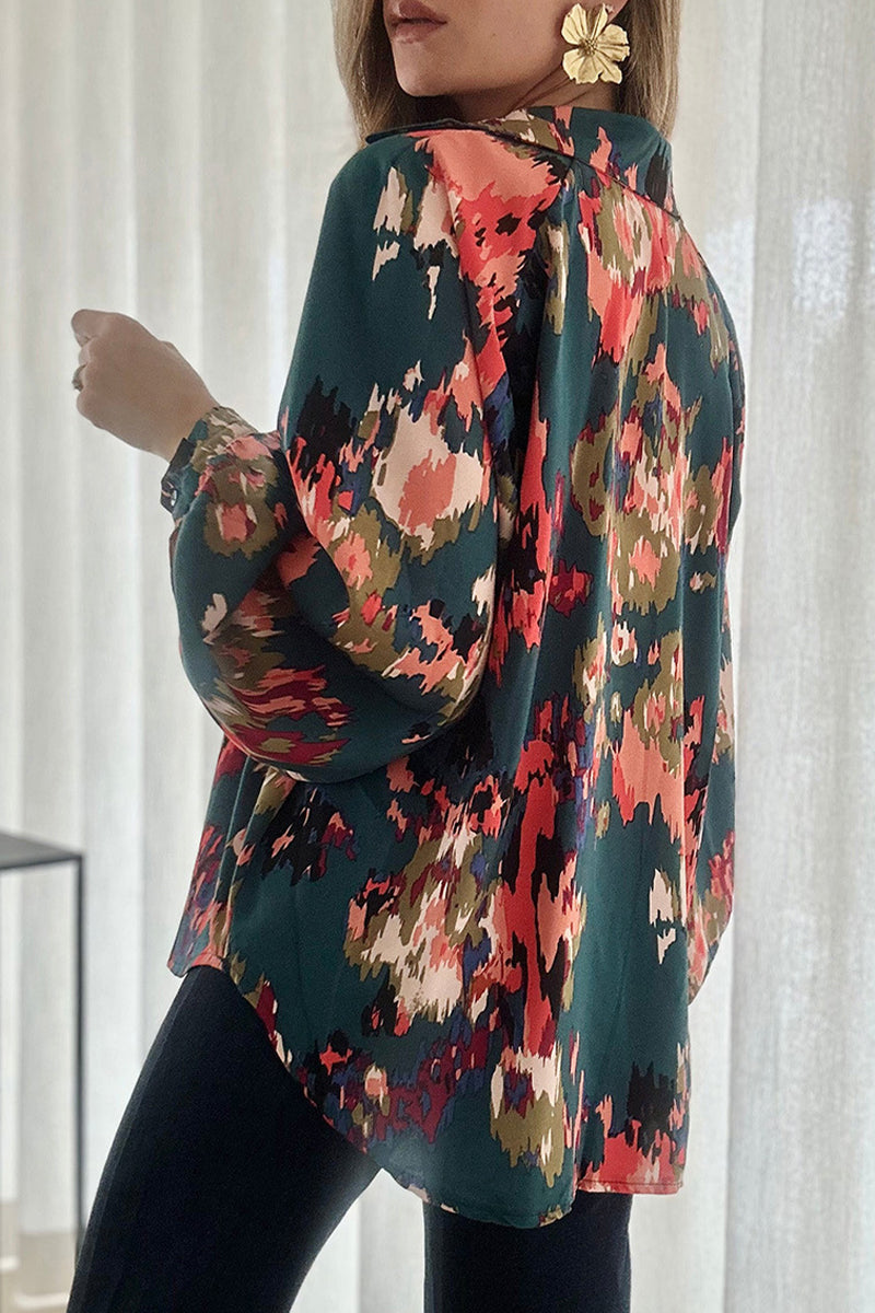 Stilla | Elegant V-udskæring Patchwork Overdele Til Arbejde