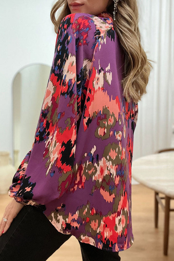 Stilla | Elegant V-udskæring Patchwork Overdele Til Arbejde