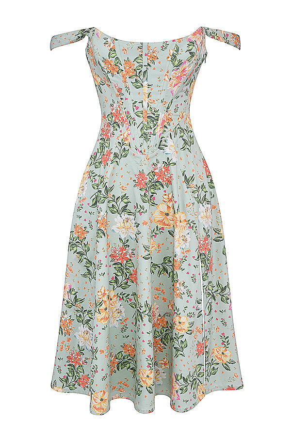 Stilla | Blomstret Let Midi Solkjole
