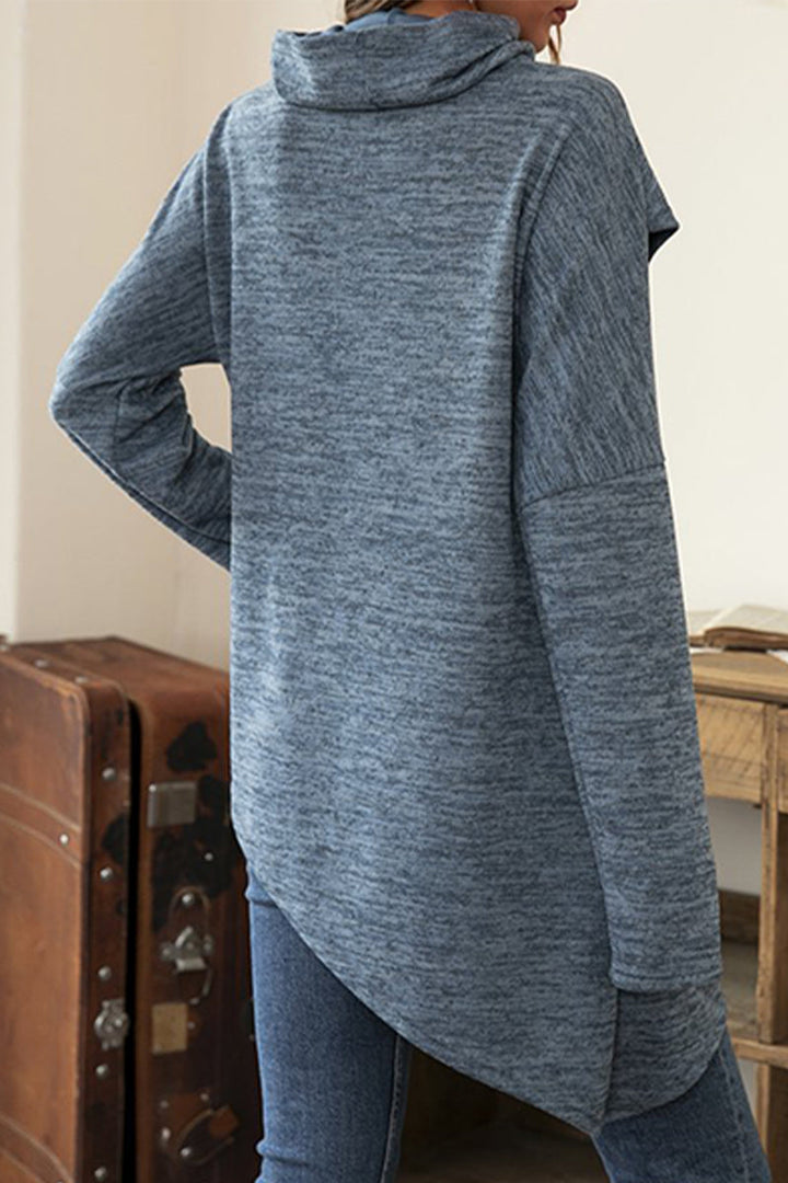 Stilla | Casual Unis Patchwork Toppe med Asymmetrisk Skalkrave