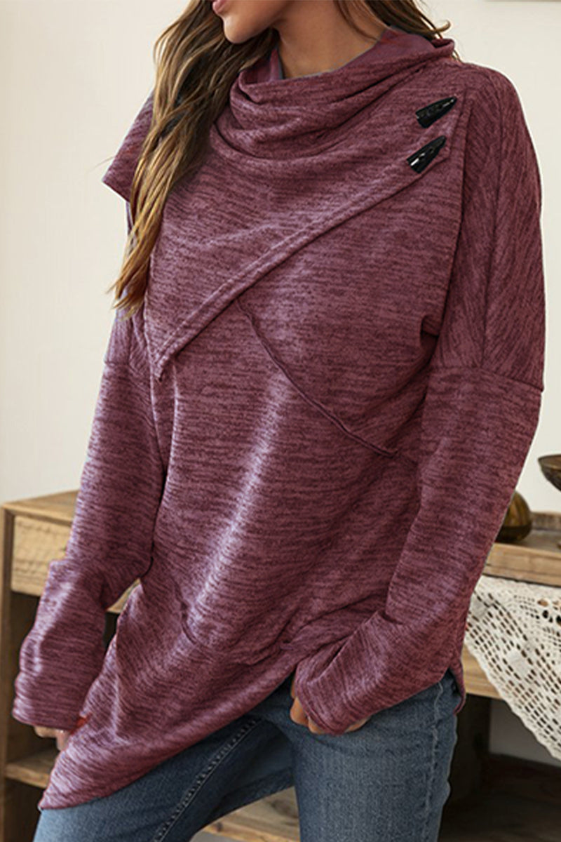 Stilla | Casual Unis Patchwork Toppe med Asymmetrisk Skalkrave