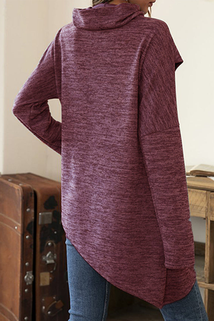 Stilla | Casual Unis Patchwork Toppe med Asymmetrisk Skalkrave