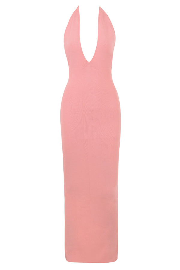 Stilla | Abrikos Dyb Maxi Kjole