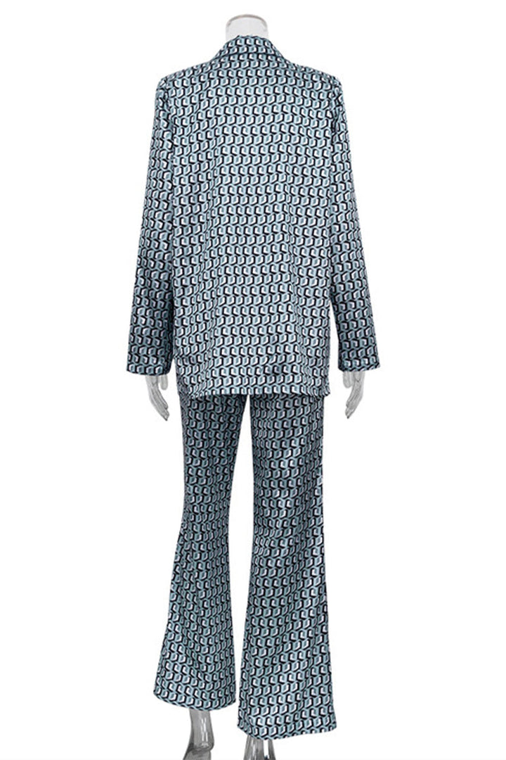 Stilla | Fritidsdragt Bestående Af To Dele Med Street Animal Print, Slå-Om Krave, Lange Ærmer, Patchwork