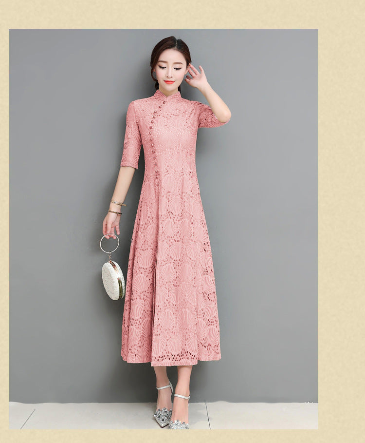 Stilla | Lace-Qipao Sommer Pigens Daglige Kjole