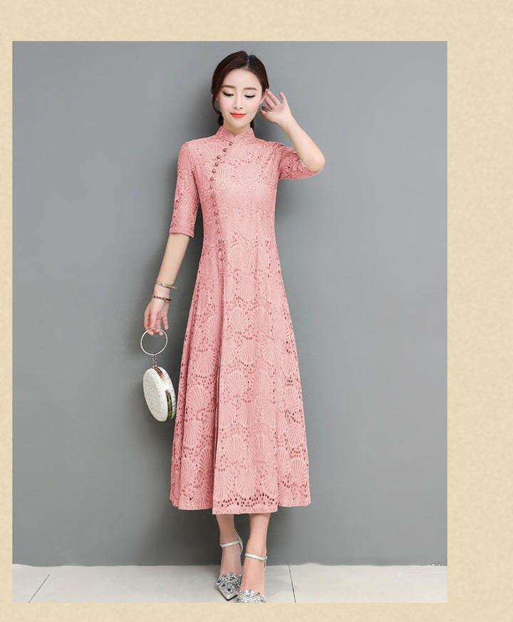 Stilla | Lace-Qipao Sommer Pigens Daglige Kjole