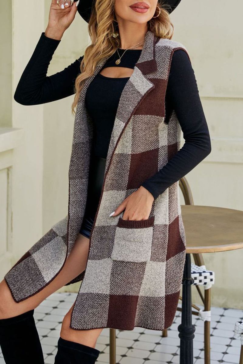Stilla | Elegante overdele med ternet patchworklommer og ombukket krave