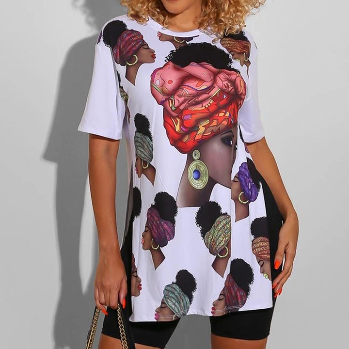 Dame Mode T-shirt med kreative trykdesigns Stilla