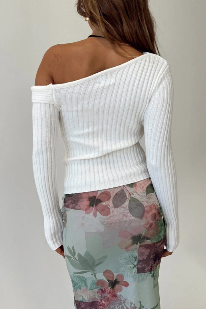 Stilla | Casual Ensfarvede Patchwork Toppe Med Skrå Krave