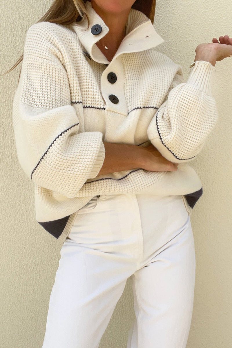 Stilla | Casual Stribet Rullekraveoberdele I Patchwork Stil