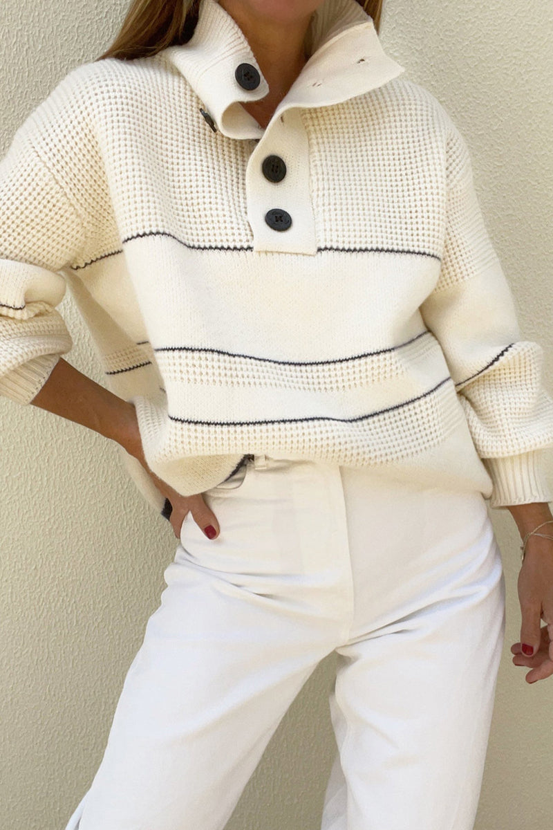 Stilla | Casual Stribet Rullekraveoberdele I Patchwork Stil