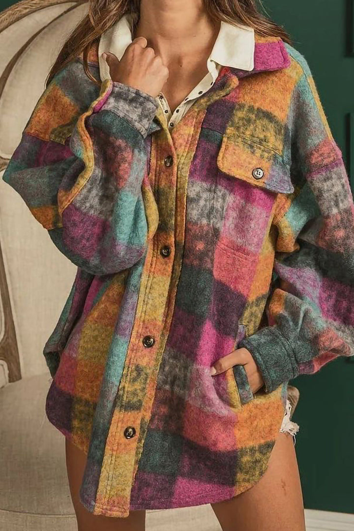 Stilla | Sexy Colorblock Toppe Med Kontrasterende Omslået Krave