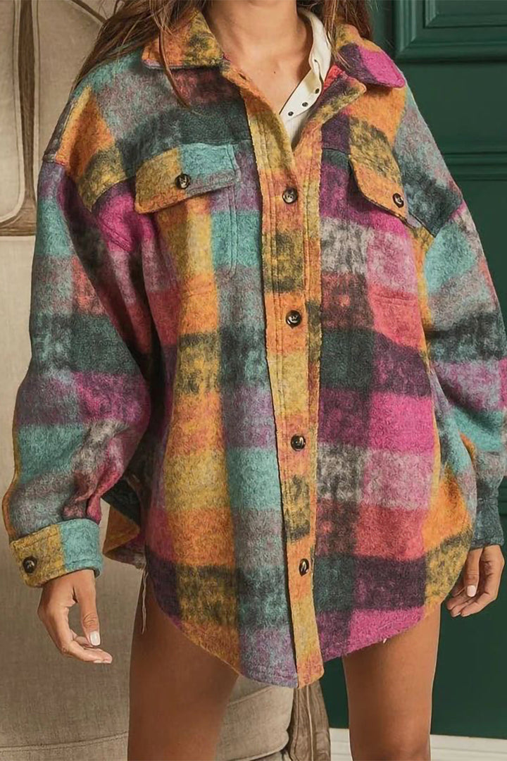 Stilla | Sexy Colorblock Toppe Med Kontrasterende Omslået Krave