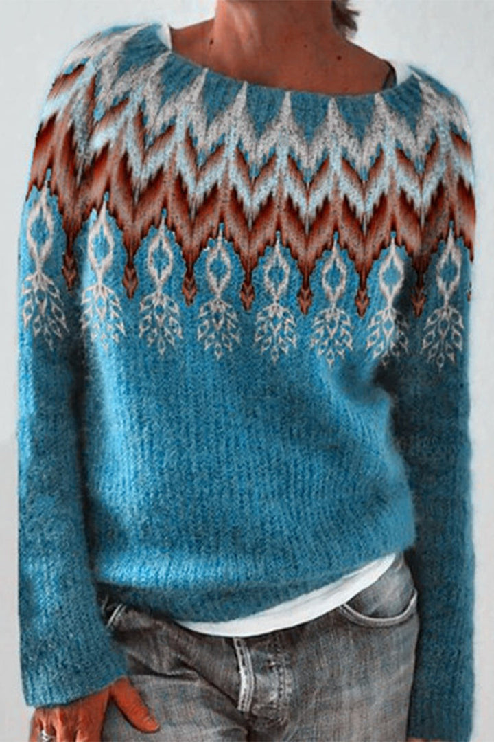 Stilla | Farveblok Sweatshirts Med Rund Hals og Kontrast